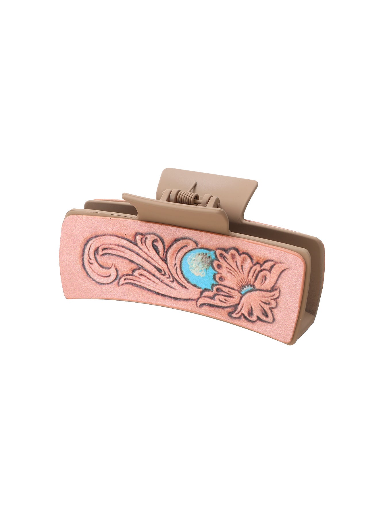 Wholesale Western Style MAMA Cactus HOWDY Sunflower Leather Hair Clip Shark Clip